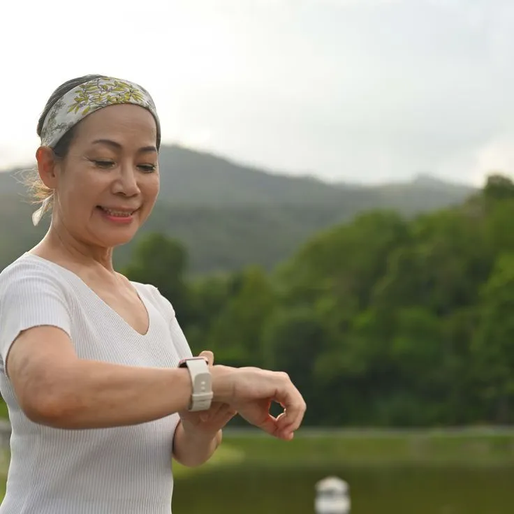 Person stretching comfortably at home